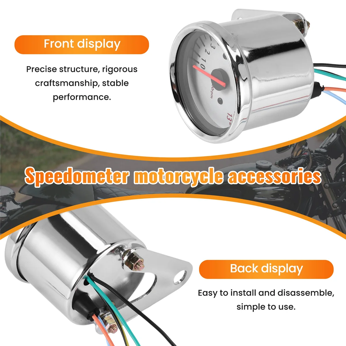 【Ultimo pagamento!】 Luce notturna contagiri analogico universale per scooter da moto 13000 giri/min