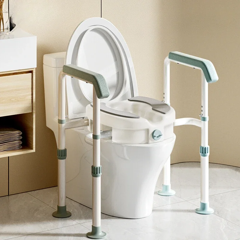 

Toilet Booster Height Frame for Elderly Chair Cushion Safety Bar Disabled Mobile Grab Bars for Bathroom Handrail Support Seat