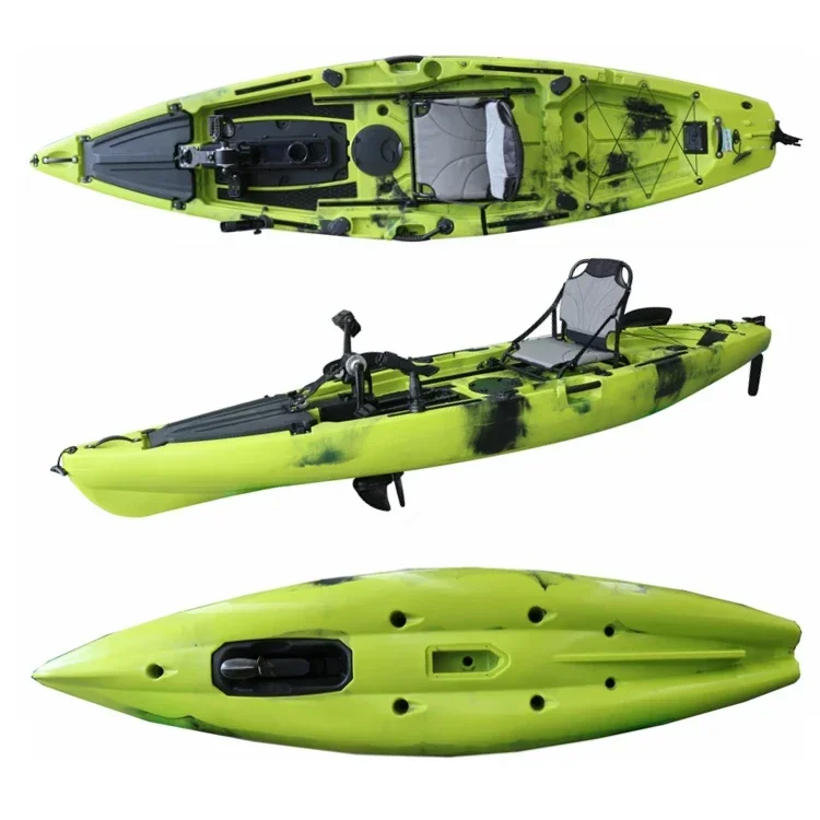 CE Certified Unique Design 12FT Best Pedal Fishing Kayak,Single Seat Plastic Kajak,Fishing Canoe/Kayak On SALE Logo Customized