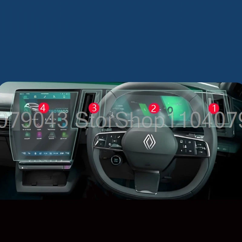 TPU  protective Film For Renault Megane E-Tech/Austral 2024 2025 2026  LCD Navigation Center Console Car Accessories