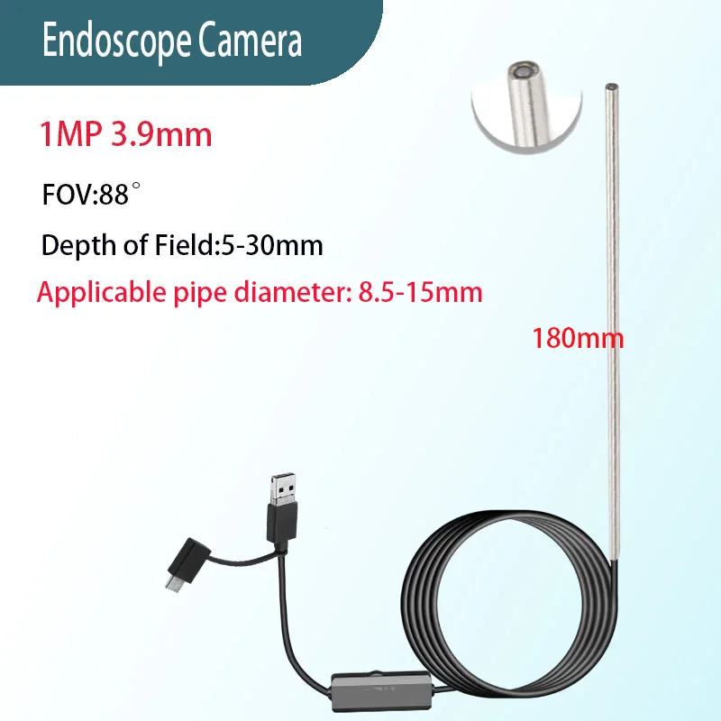 Caméra Endoscopique 3 en 1 pour PC Android, Boroscope Inspection  pour la Maintenance des Pipelinen 3.9mm rifle endoscope