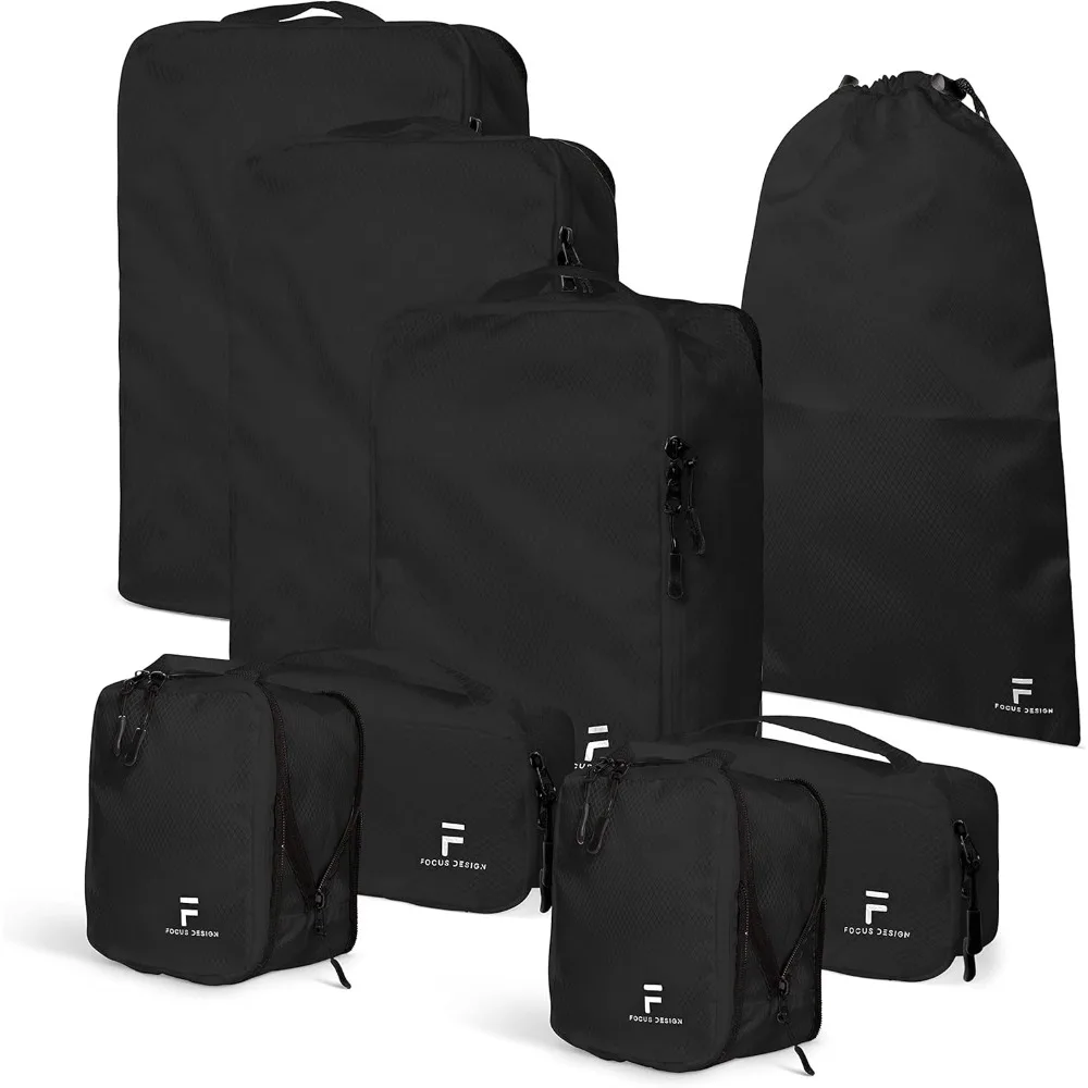 8 Piece Compression Packing Cubes Set ,Double Capacity Design for Travel ,Small, Medium & Large Sizes