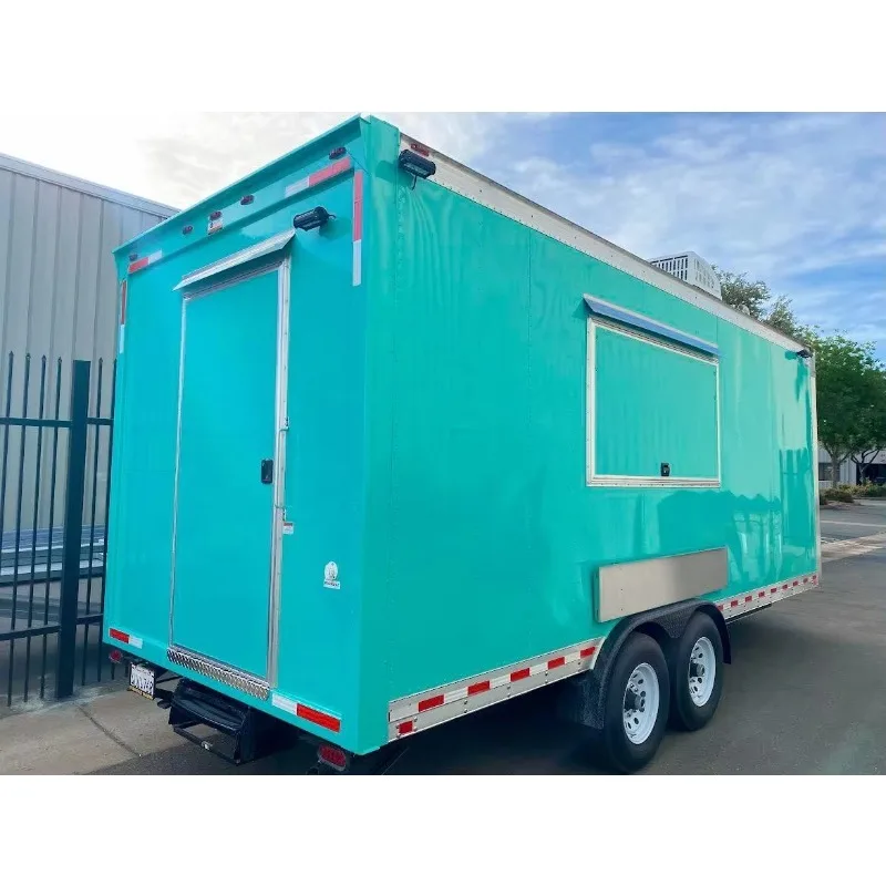 مقطورات الطعام مجهزة بالكامل مقطورة بار متنقلة شاحنة الوجبات السريعة شاحنة طعام متعددة الوظائف مخصصة للبيع مطعم متنقل