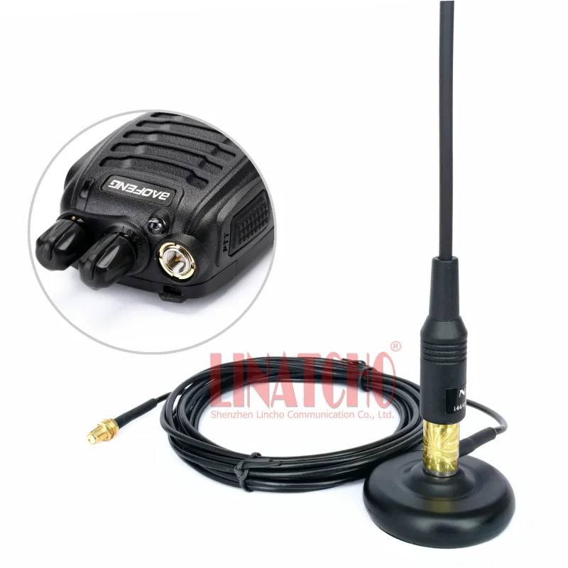 K800 Handheld Walkie Talkie Interphone SMA Female Antenna Magnetic Base on Car Top to Strong Signal