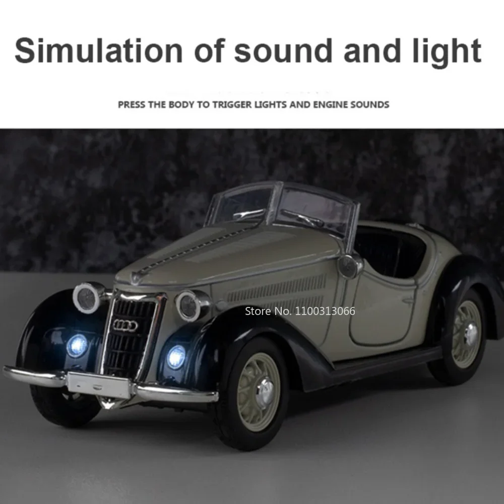 1/32 Wanderer W25K Classic Alloy Diecast Car Model Simulation Vehicles Model Toy Sound And Light Pull Back Car Boy Toy Gifts