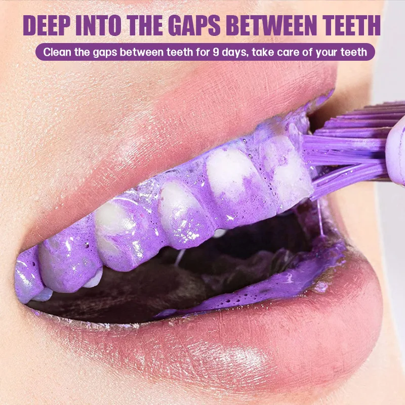 مسحوق تبييض الأسنان الأرجواني يزيل البقع الصفراء الجير نفسًا منعشًا للتنظيف العميق #3