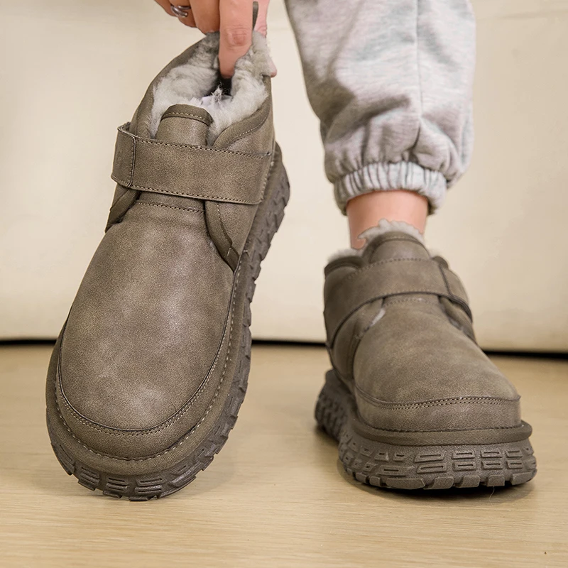 

Men's Short Boots Versatile Winter Men's Short Boots Warm Stylish Casual Outdoor Ski-Ready Fleece-Lined Insulated Cotton Shoes