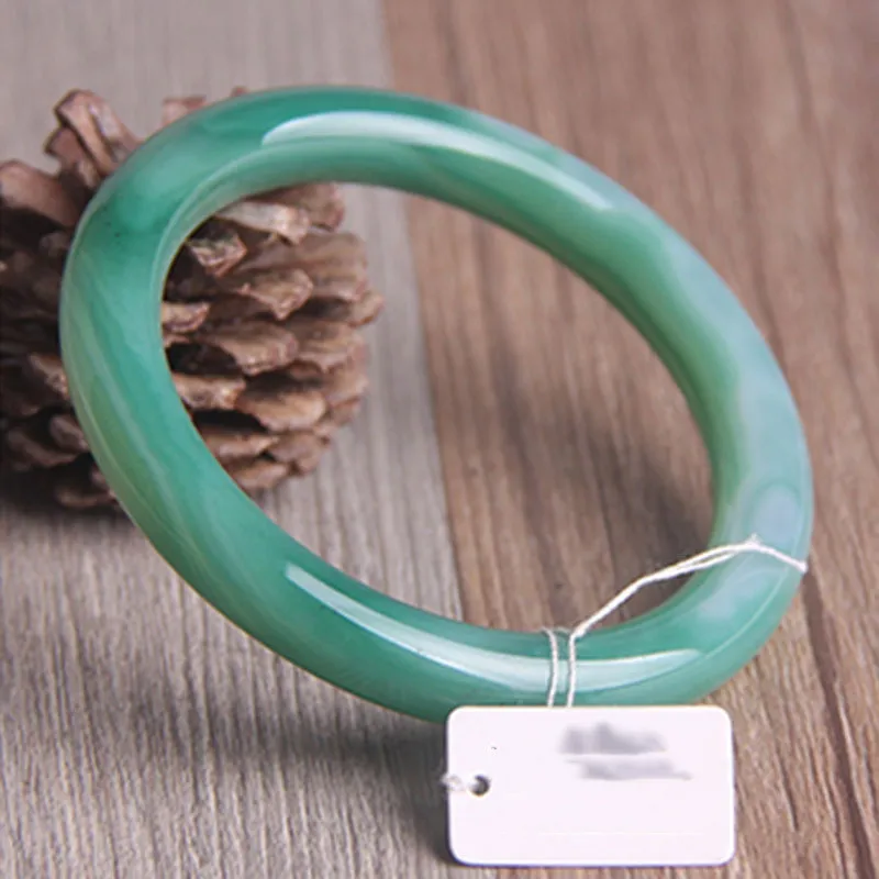 Natural Colour Original Ecological Pattern Jade Bangles Bracelets  Elegant Princess Best Jewelry