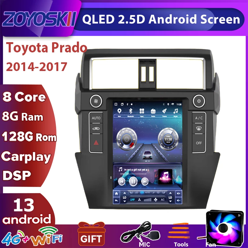 

ZOYOSKII Android 9.7 inch vertical screen CAR Radio GPS bluetooth for Toyota Prado 2014-2017