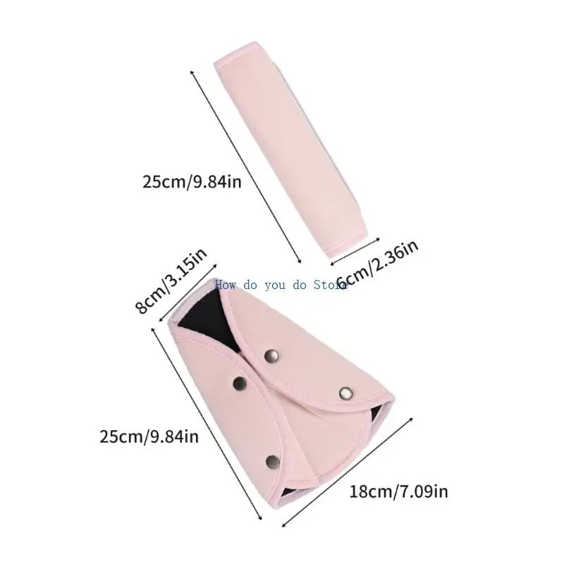 مجموعة وسائد حزام أمان للأطفال قابلة للتنفس 19QF تمنع تهيج الرقبة، قطعتان