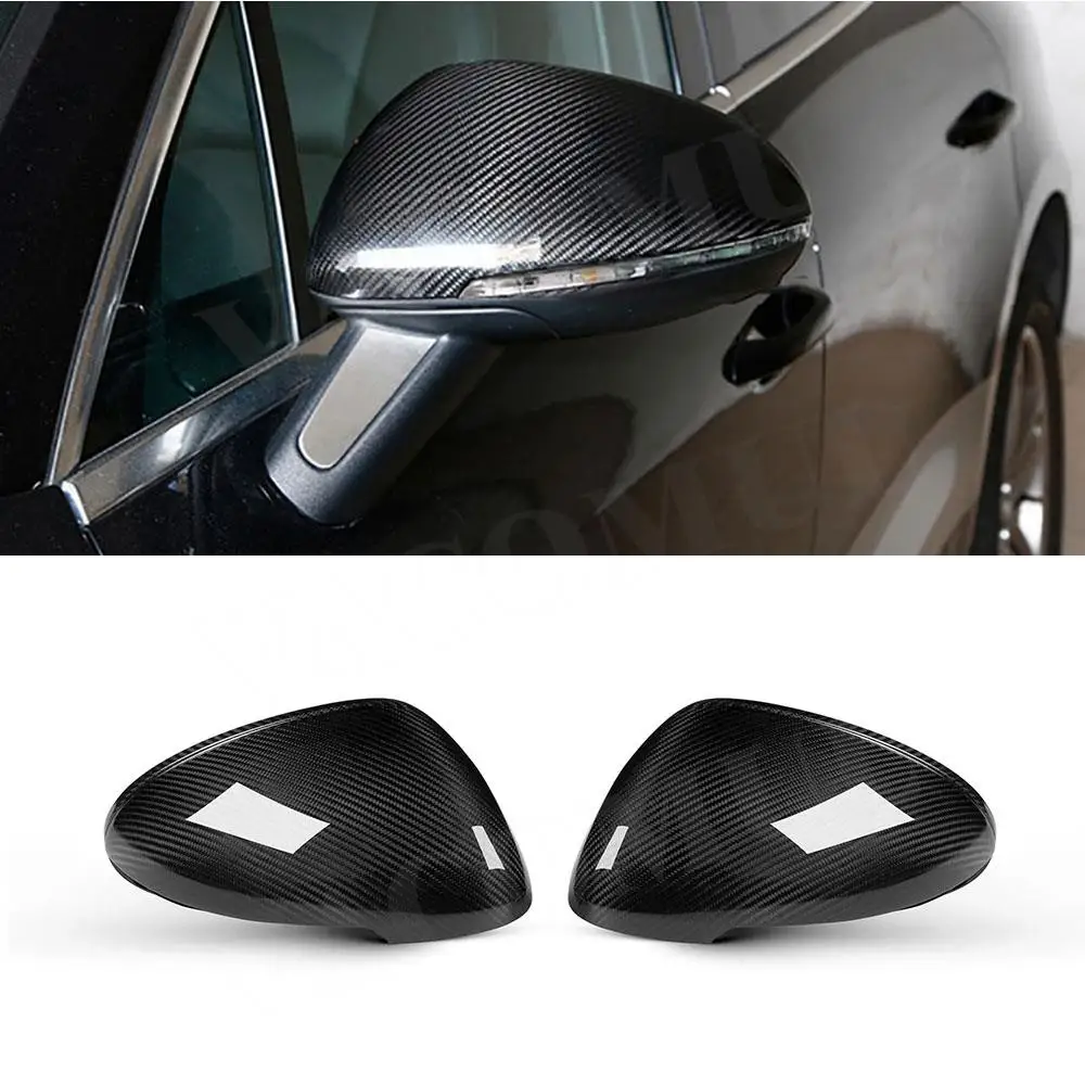 Dry Carbon Door Side Rearview Mirror Covers Shell Trim For Porsche Macan 95B 2014-2021 Without lane Assist