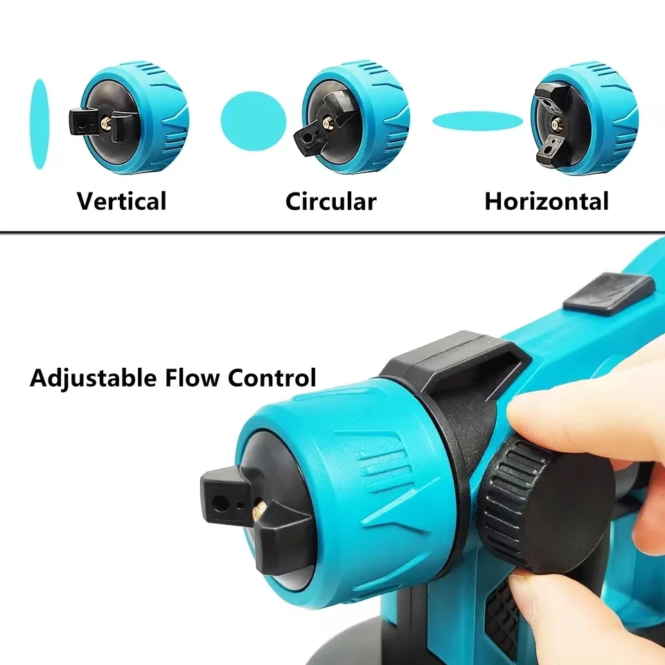 Electric Spray Gun Cordless Paint Sprayer Auto Furniture Steel Coating Airbrush Compatible For Makita 18V Battery