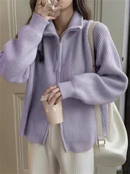 Winter Women Sweater Knitted Cardigan Oversize Girls Sweater Woman Cashmere  Pullover Tops Long Sleeve Maxi Vintage Y2k Thick