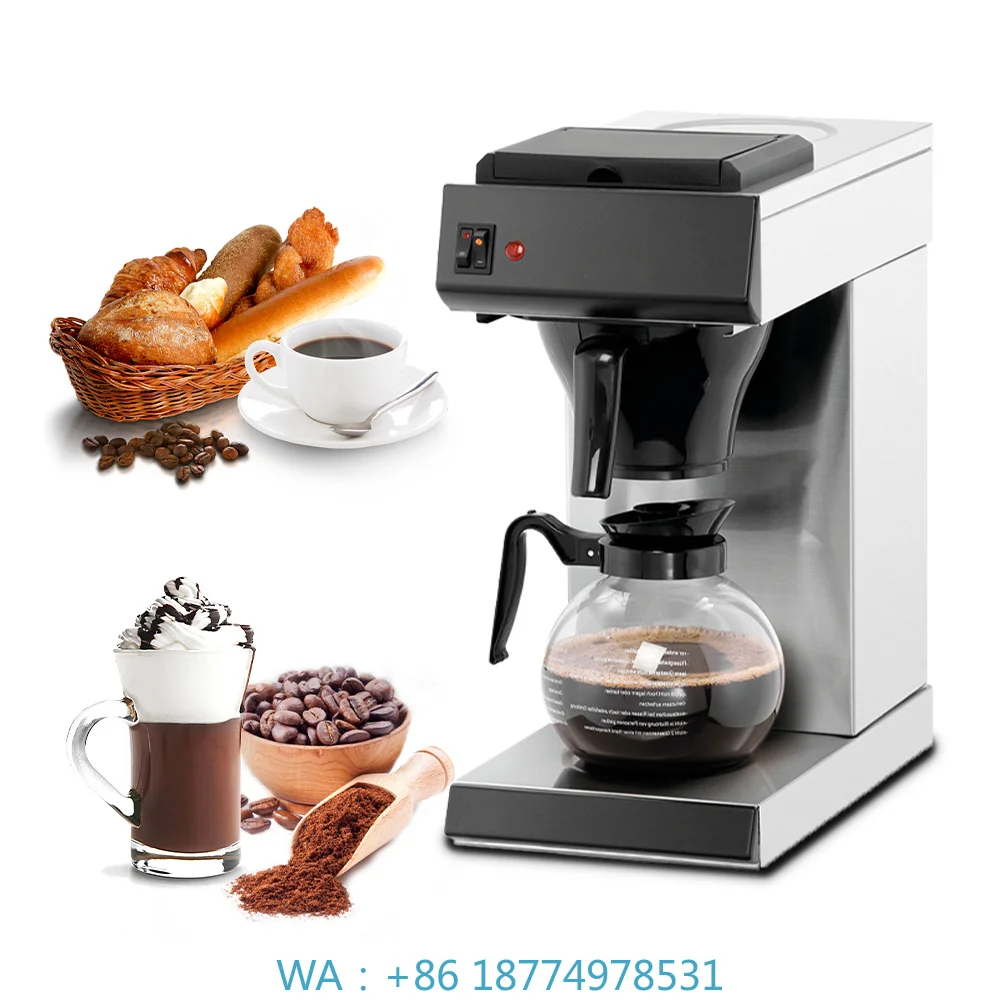 1. 18 Cups Output Espresso Brewing Maker, Commercial Automatic American Style for Restaurant Office Coffee Preparation