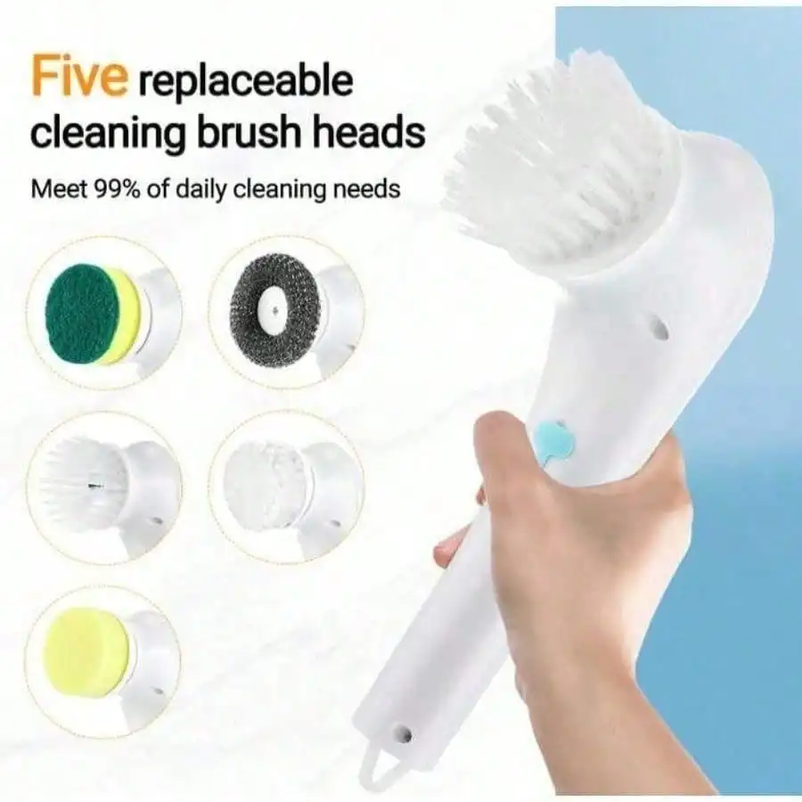 Effortless Cleaning Tool! Electric Design With Brush Head Button, Easy To Handle Stubborn Stains With Home Cleaning Brush, Super Convenient For Bathroom And Kitchen Cleaning Home Cleaning Party Cleaning Valentine'S Day Valentines Cleaning Supplies