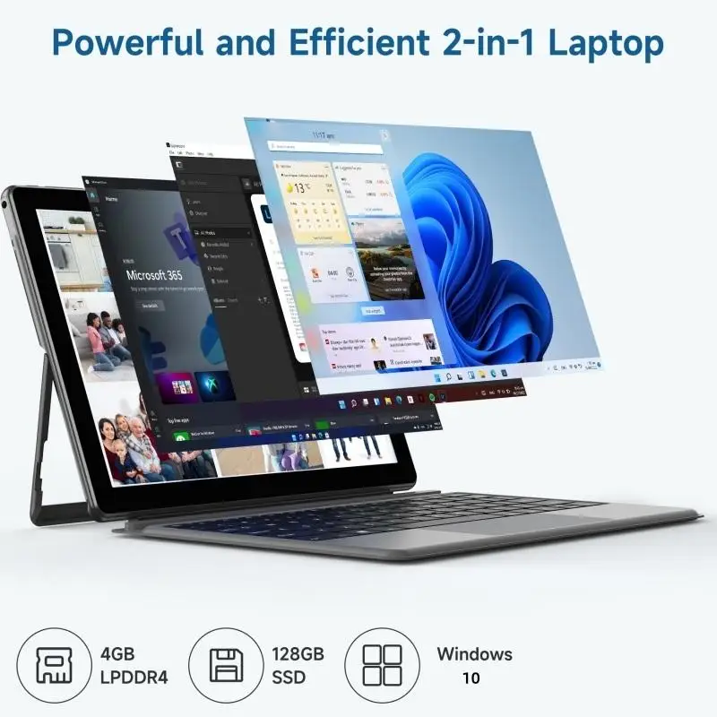 Hot Sales 10.1" Windows 10 Tablet With Dock Keyboard Intel Core N4020 LPDDR3 4GB DDR RAM 128GB SSD ROM 1920x1200 IPS HD-MI Port