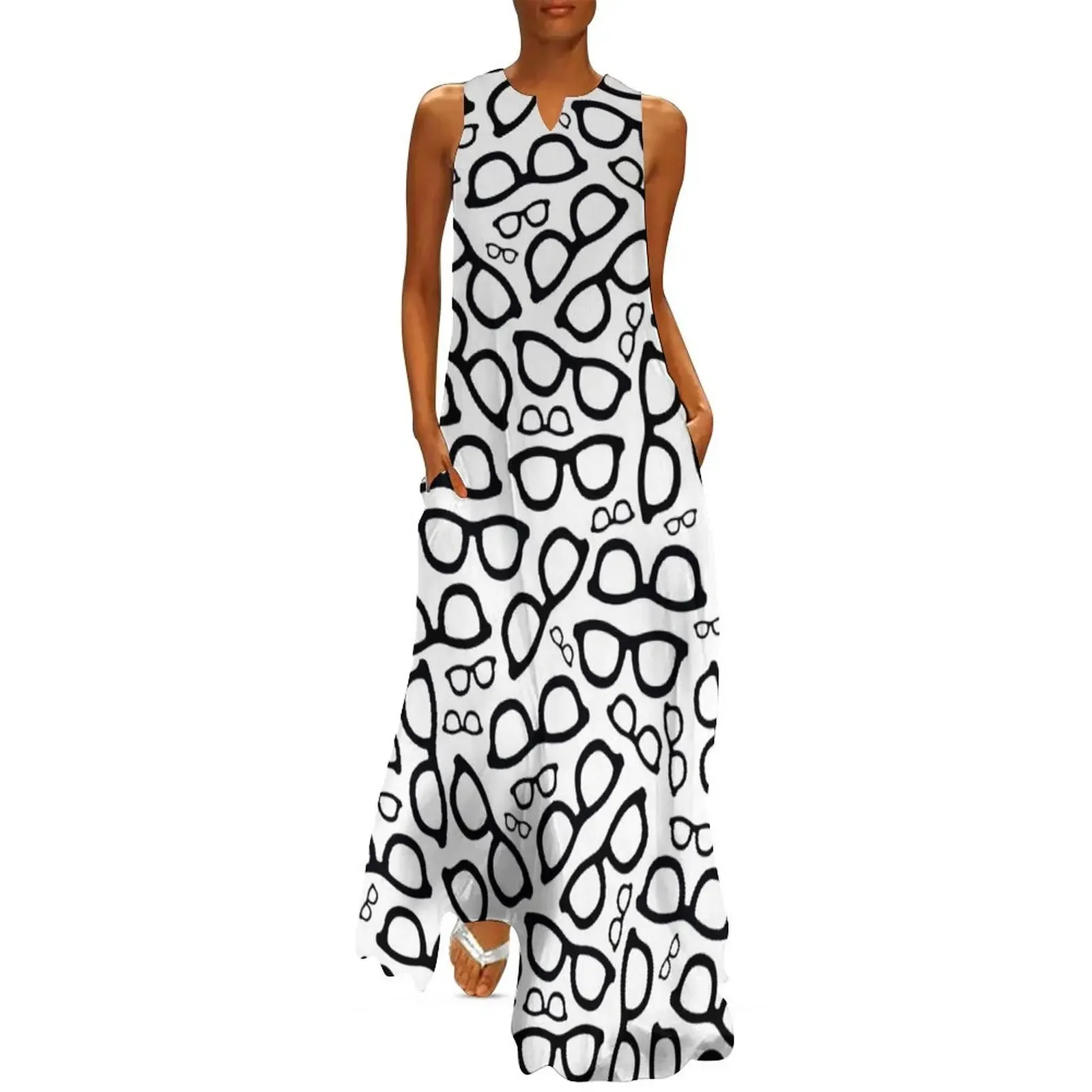 

Smart Glasses Pattern Long Dress wedding dresses for parties Summer skirt summer dress women clothes Dress