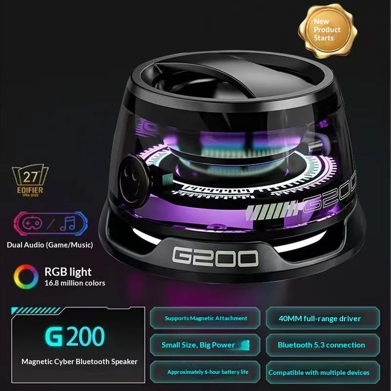 New Mobile Phone 5.3 Speaker Portable Outdoor Magnetic High Quality Audio RGB Ambient Light Compact USB Speaker