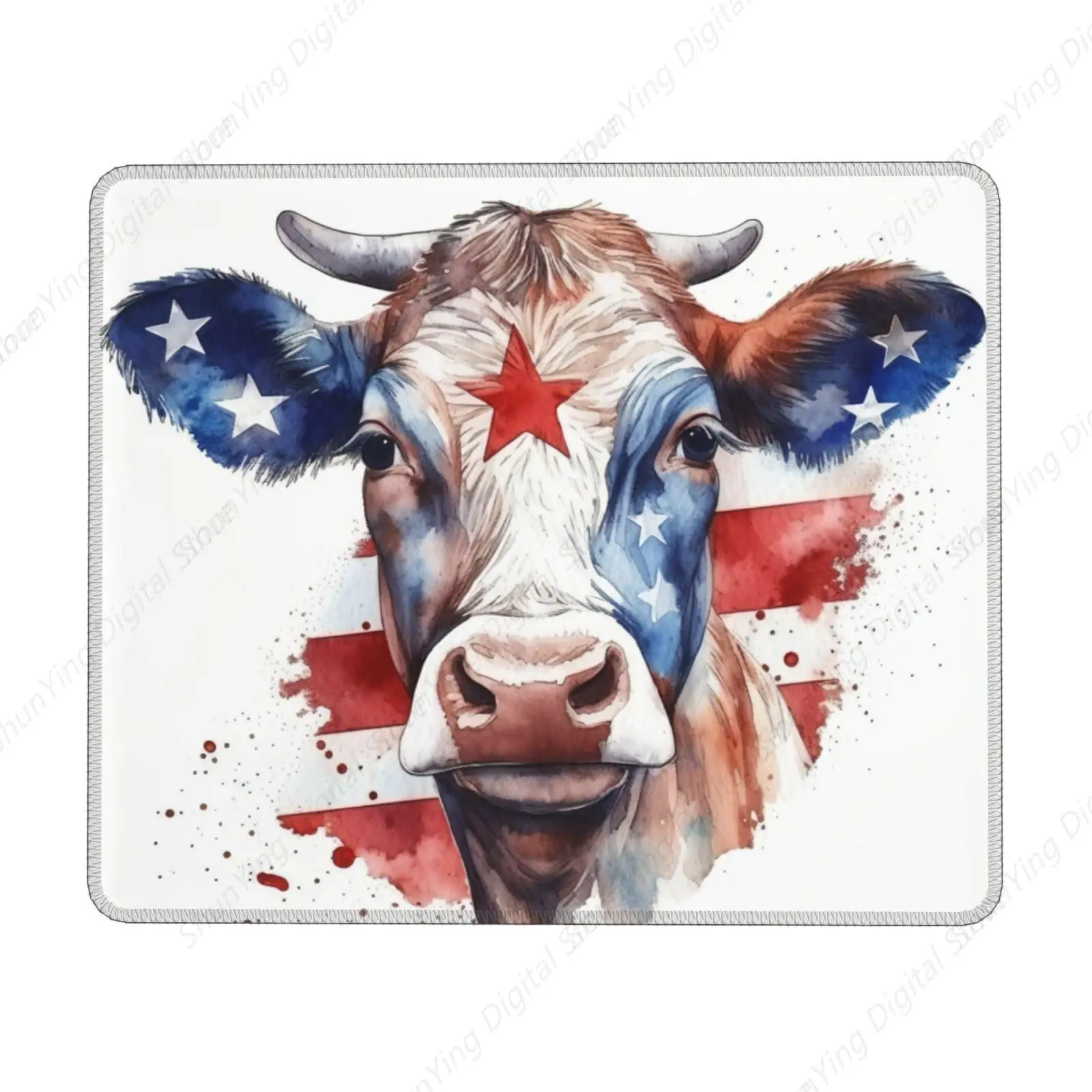 

Cow Animal American Flag Mouse Pad Anti Slip Rubber Gaming Mouse Pad Suitable For Office Mouse Pads On Computers And Laptops