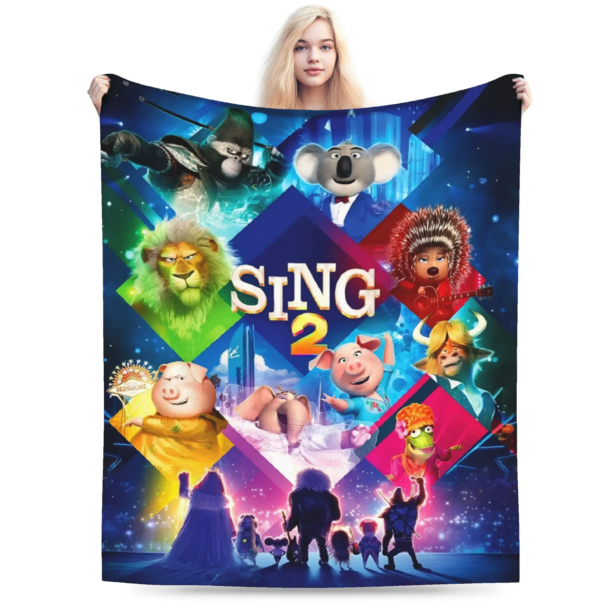 Super Soft Sing 2 Movie Throw Blanket Premium Flannel Fleece Lightweight  Bed Blanket Super Cozy Blankets All Season Use