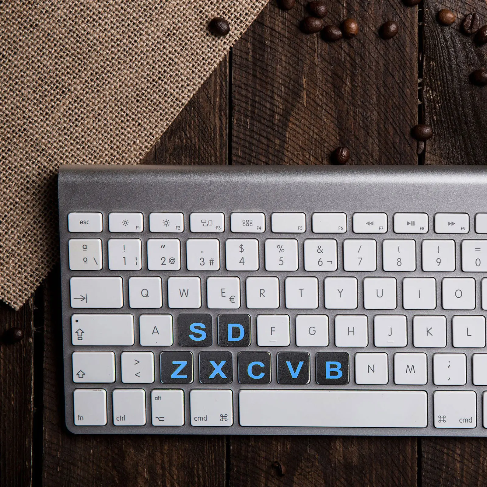 6Pcs Computer Keyboard Replacement Stickers English Letter Labels for Laptop Notebook Universal Fit Stylish Clear Blue Font