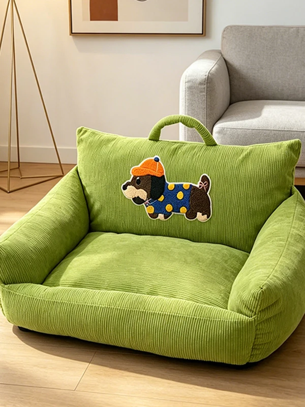 Autumn Winter Cartoon Style Pet Nest Dog Bed  Couch Soft Plush Warm Cozy Eye-Catching Design Daily Use Pet Bed Cushion