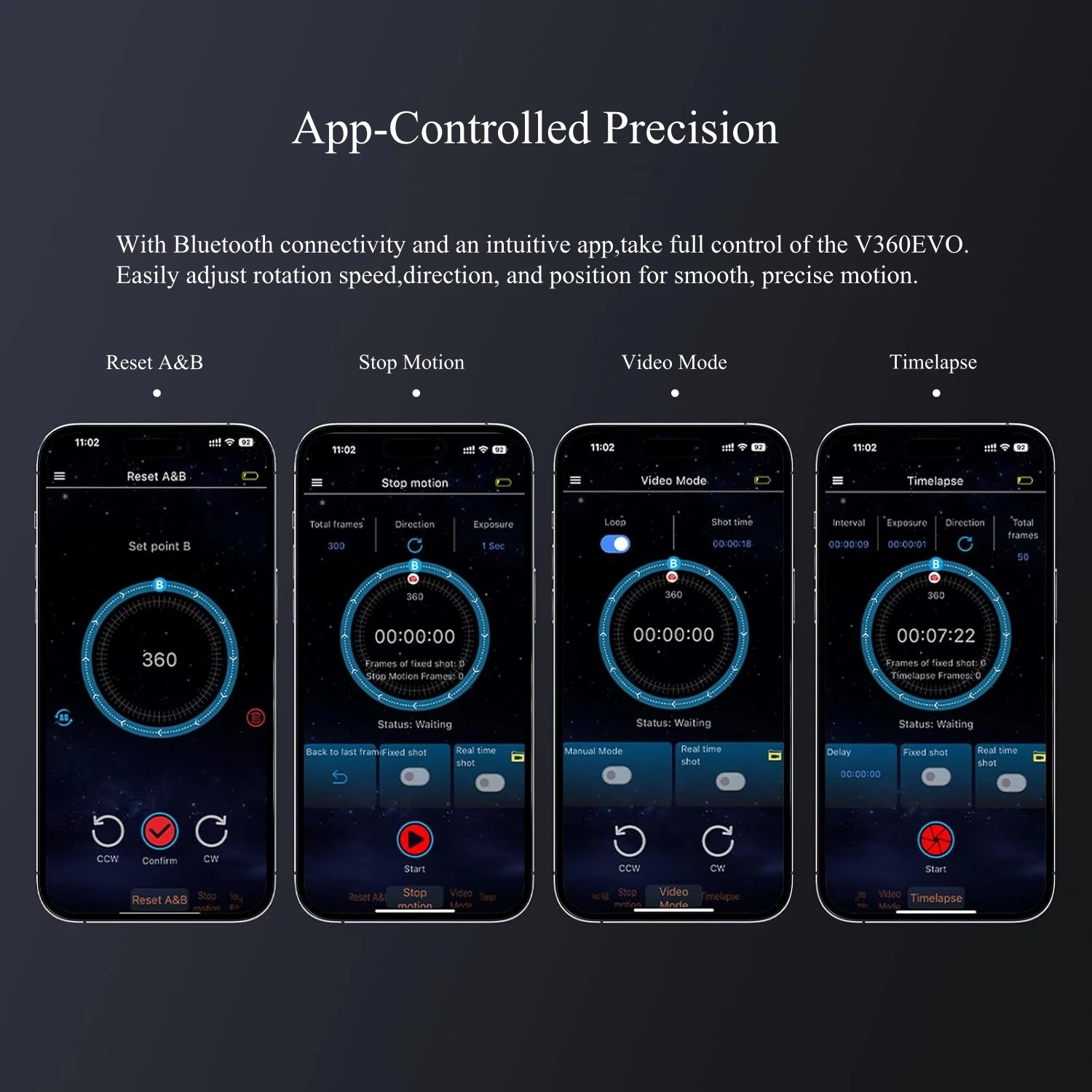 APP Control 360 Motorized Rotation Camera Spinner Professional Surround Photography Platform Photo Booth Timelapse 3D Modeling