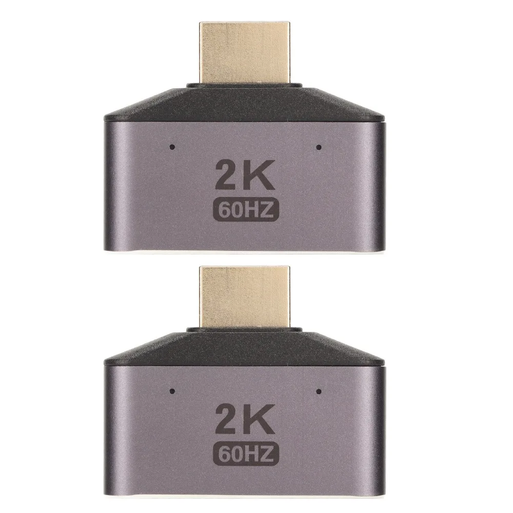 2PCS Male To Dual Female HD Multimedia Interface 1 to 2 Adapter 2K 60Hz with Indicator Light Video Splitter Adapter