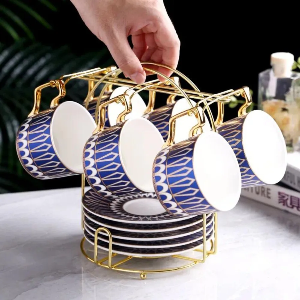 Light luxury inverted drainage cup holder, home living room ceramic cup holder, glass water cup holder
