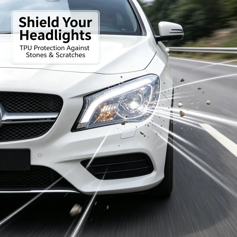 Black/purple TPU Photochromic Headlight Film Suitable For Any Car Light Decoration, Scratch Resistant, and Protective Stickers view 5