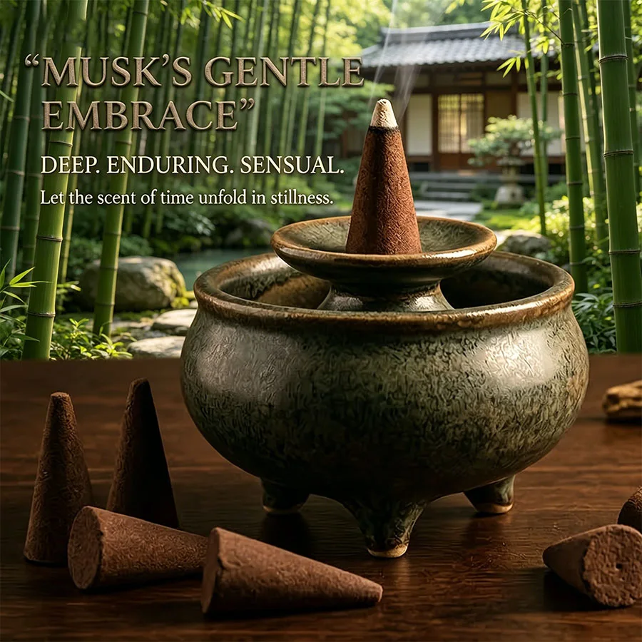 Hochwertige weiße Moschus-Räucherkegel – 17/51 Stück in einem exquisiten Glas, die ein warmes und spirituelles Aroma verströmen, einen einzigartigen Moment der Ruhe schaffen, Ihre täglichen Rituale bereichern und sich perfekt für Yoga, Meditation, Lesen und als Dekoration für das Homeoffice eignen – das perfekte Souvenir für Thanksgiving, Weihnachten, Halloween, Valentinstag, Ramadan und Abschlussfeiern. – Detail 6