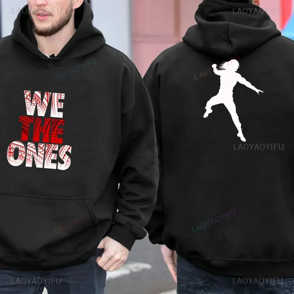 2024 Herfst/Winter Nieuwe Hot Beroemde Worstelaar Romeinse Reigns mannen Zwarte Lange Mouw Hoodies Straat Sport Casual Trui