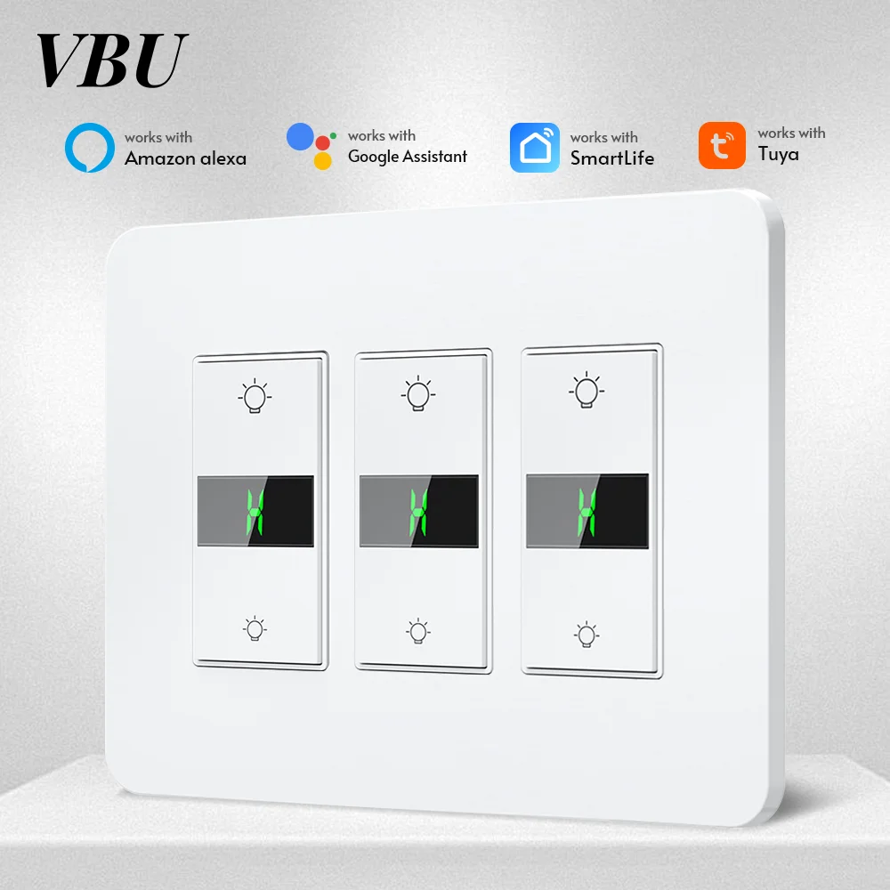 

VBU Tuya WiFi US Умный диммер Свет Нужен нейтральный провод Сенсорный переключатель лампы с голосовым управлением Работает с Alexa Google Home