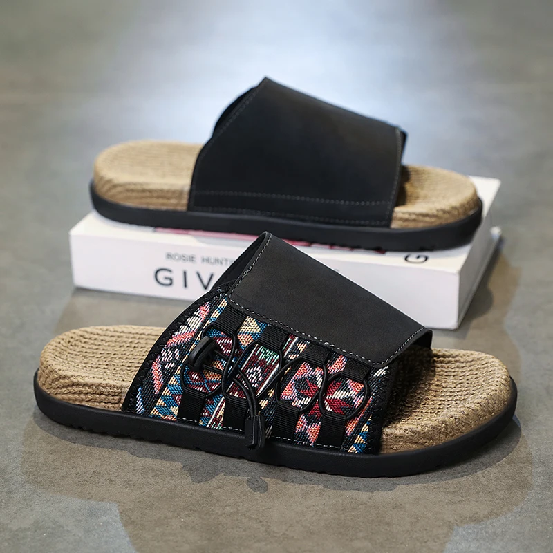 Men's slippers summer new breathable anti-slip soft sole comfort outdoor casual slippers city walking fashion plus size slippers