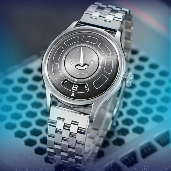 

Мужские автоматические часы OBLVLO, 41 мм, механические наручные часы, светящиеся, водонепроницаемые до 50 м, с сапфировым стеклом, уникальный вращающийся циферблат