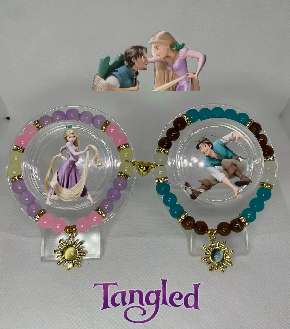 Pulseras a juego de Rapunzel y Flynn Rider enredados, pulseras de pareja, pulseras de amistad, pulseras de cuentas