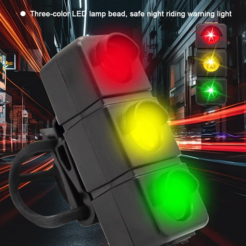 Bicycle Tail Light USB Rechargerable 3 Colors Traffic Lights with Seatpost Mountian Bike Road Night Riding Safety Warning Light