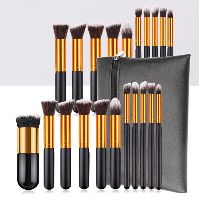 11/10pcs Cheapest Makeup Brushes Set Foundation Cosmetic Kabuki Blending Blush Powder Contour Brush Eyeshadow Makeup Tools