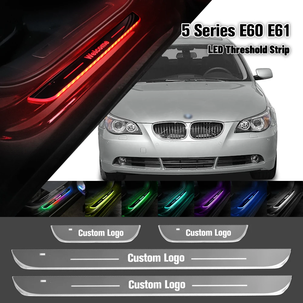 

For BMW 5 Series E60 E61 2003-2010 Car Door Sill Light Customized Logo LED 2008 2009 Welcome Threshold Pedal Lamp Accessories