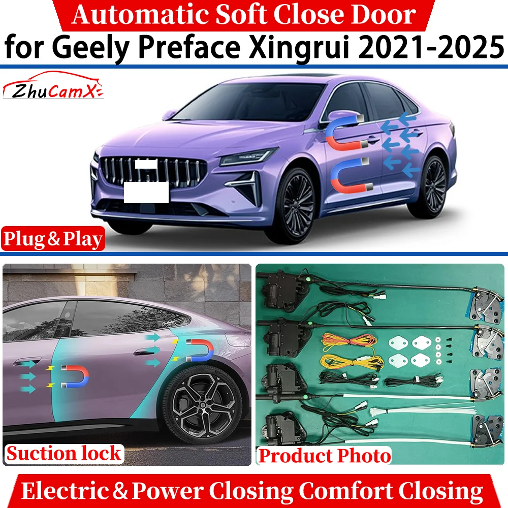 

for Geely Preface Xingrui 2021-2025 Car Automatic Soft Close Door Electric Power Comfort Closing Suction lock Quiet System