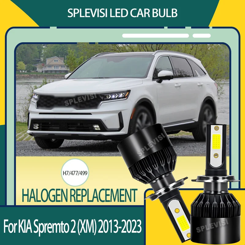 New Upgrade COB Car LED Headlight High Low Beam For  KIA Spremto 2 (XM) 2013 2014 2015 2016 2017 2018 2019 2020 2021 2022 2023