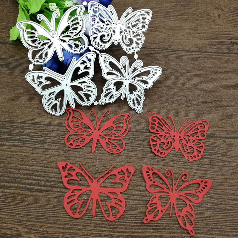 4PCS/lot Butterfly Metal Cutting Dies DIY Cards Stencils Photo Album Embossing Paper Making Scrapbooking Knife Mold Crafts Dies