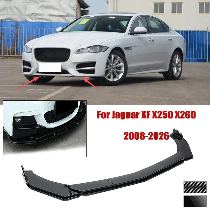 5pcs Front Bumper Shovel For Jaguar XF X250 X260 2008-2026 Spoiler Front Bumper Deflector Anti Scratch Protection Device