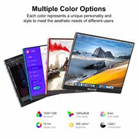 WUAWE Portable Monitor 16 inch 1920x1200P 16:10 IPS Travel Monitor for Laptop with Built-in Stand, 100% sRGB Control USB-C HDMI