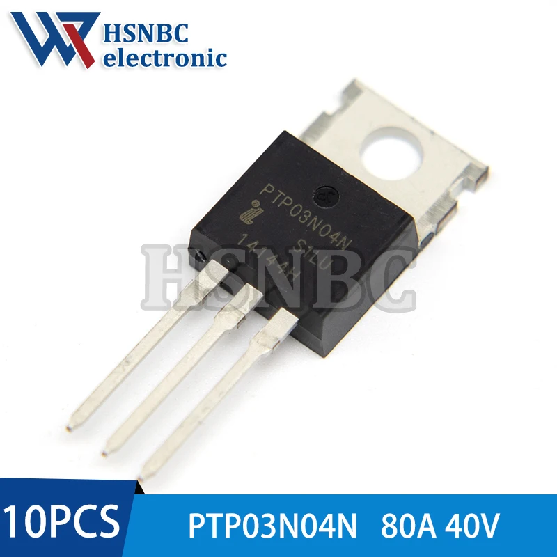 10 Pçs/lote PTP03N04N 03N04 TO-220 80A 40V N-canal Potência MOSFET Transistor 100% Novo Original