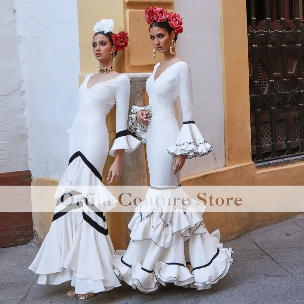 White Dance Prom Dress Mermaid Gypsy Style dubai abiye modelleri Customized Formal Party Gowns