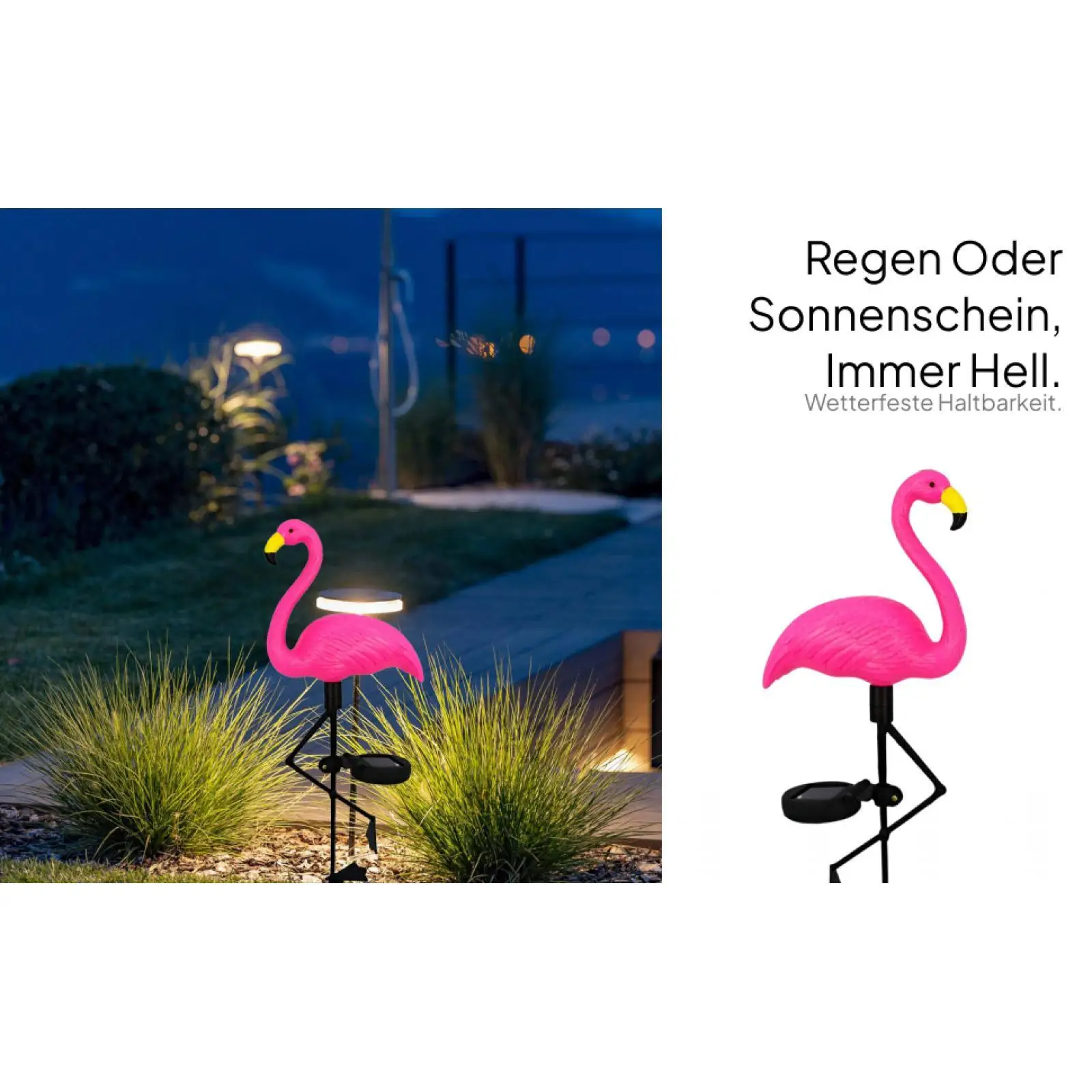 Extérieur, lumières solaires flamant rose, cour arrière-cour Patio décoratif