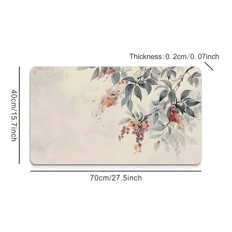 Tappetino per mouse da gioco extra large con design a foglie astratte, base in gomma antiscivolo, bordo di precisione, tappetino da scrivania lavabile per giocatori e O