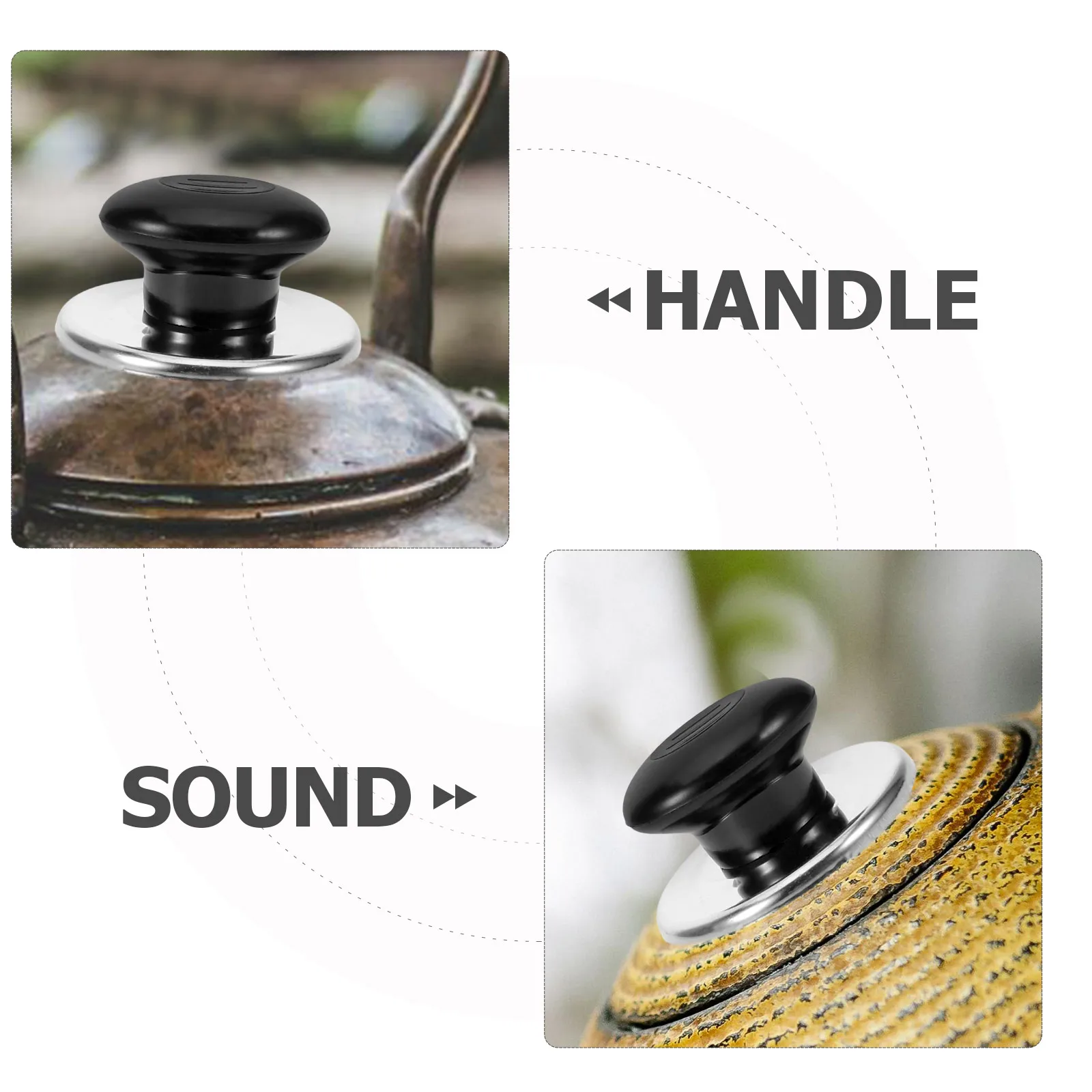 

4pcs Whistle Kettle Lid Handles Replacement Knobs Honking Cover Teapot Fittings Easy Install Fits Most Kettles Lightweight