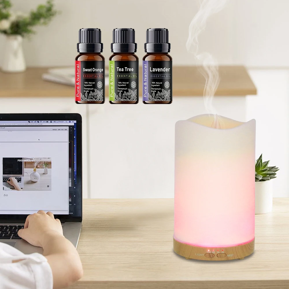 

Ultrasonic Aroma Diffuser Smart Auto Shut-Off, 7-Color LED & 3 Essential Oils for Home